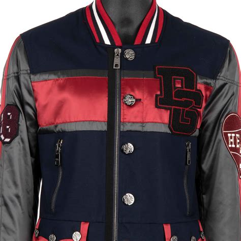 dolce gabbana mens varsity jacket poloyester|Dolce & Gabbana Varsity Jackets for Men .